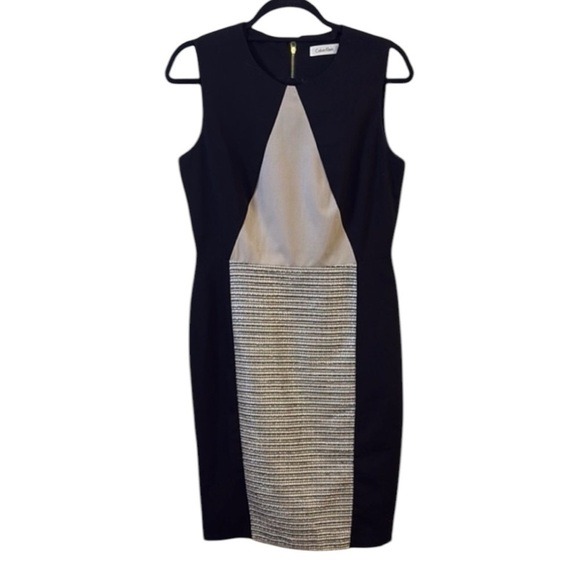 Calvin Klein Elegant Black and Cream Dress size 8 - Picture 1 of 5